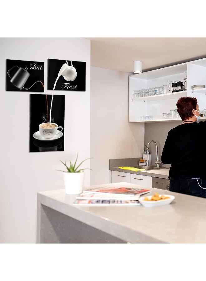 EMODA Deveosa Coffee Bar Kitchen Wall Decor - But First Coffee Bar Sign Kitchen Frames Art Pictures Canvas Dining Room Office Wall Decor Modern Decorations - Image 2