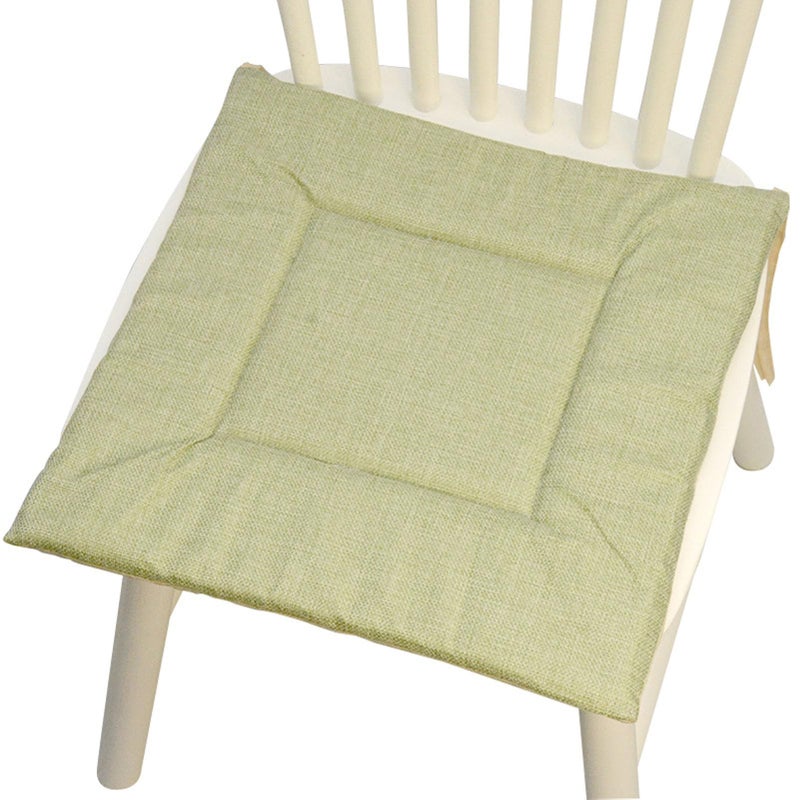 Green 6 Pack Square Chair Cushion With Ties Soft Breathable Seat Pad 40x40cm - Image 2