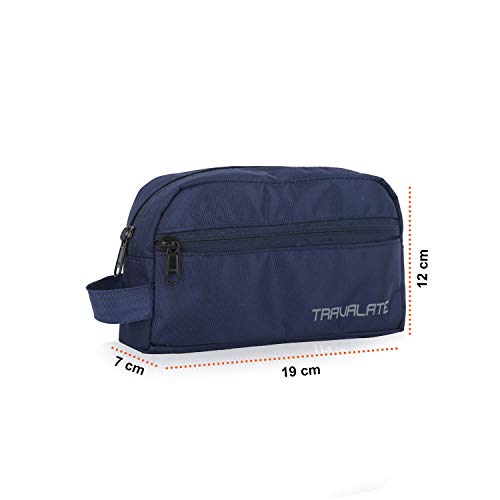 Travalate Polyester Toiletry Travel Bags Makeup Shaving Kit Pouch for Men & Women, Single Part Multipurpose kit Bag for Toiletrys - Blue - Image 5