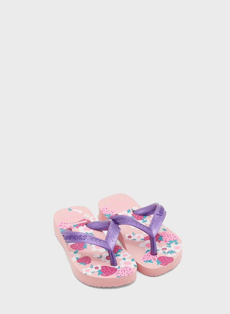 havaianas Kids Flores Flip Flops