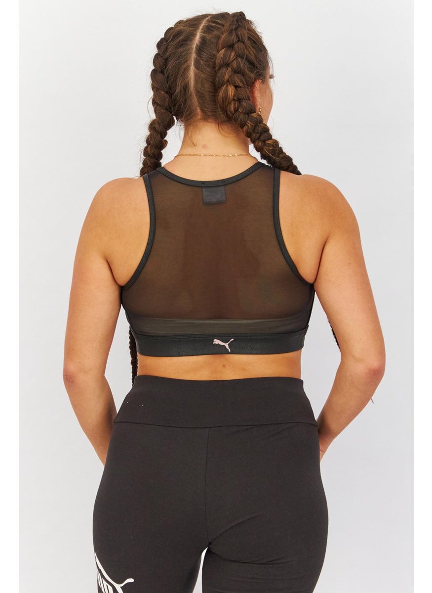PUMA Women Round Neck Non Padded Sport Bra, Black  - Image 2
