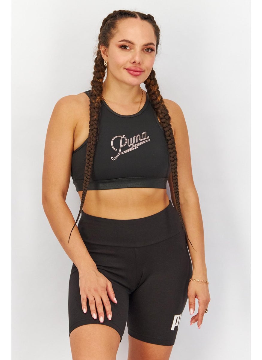 PUMA Women Round Neck Non Padded Sport Bra, Black  - Image 1