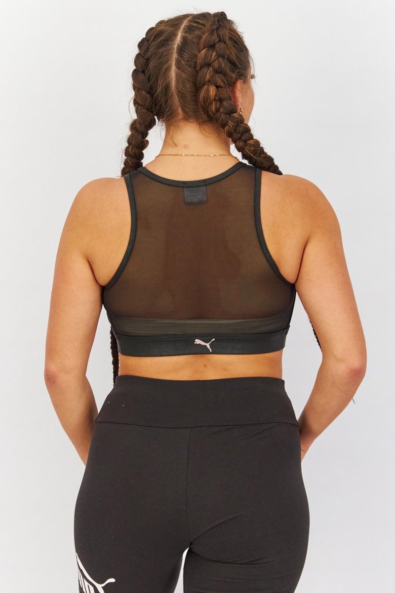 PUMA Women Round Neck Non Padded Sport Bra, Black - Image 2