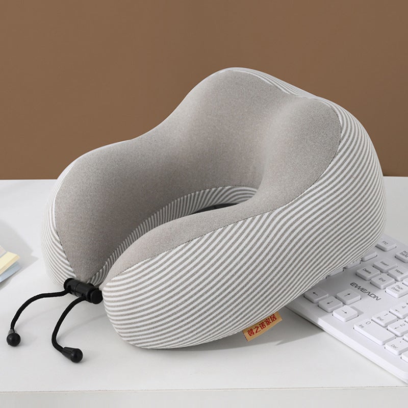 Memory Foam Slow Rebound Travel Hump Aircraft Pillow Aviation Cervical Vertebra U-Shaped Pillow Simple Striped Neck Pillow - Image 2