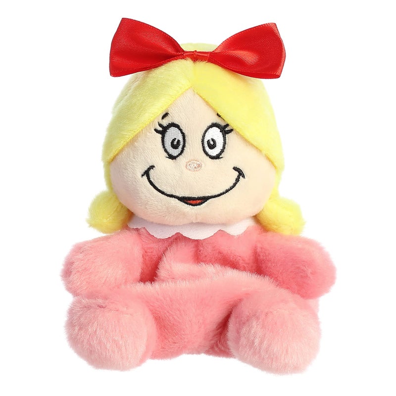 AuroraÂ® Whimsical Dr. Seussâ„¢ Cindy-Lou Who Palm Palsâ„¢ Stuffed Animal - Officially Licensed Plush for Imaginative Play - Perfect for Kids and Adults - Pink 4.5 Inches - Image 1