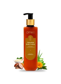 Omeo Calendula Body Lotion for winter dry skin with Goodness of Calendula, Shea Butter, Aloe Vera and Vitamin E | Non-Sticky, Moisturizer Cream, Glow, for Women & Men-200ml