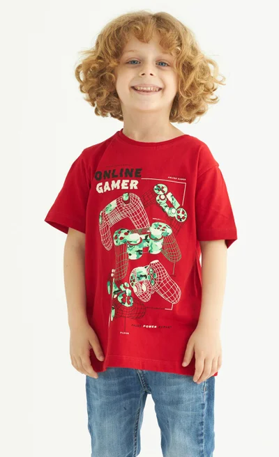 زيبكيدز Boy Game Gamepad Printed T-Shirt 6-9 Years Old