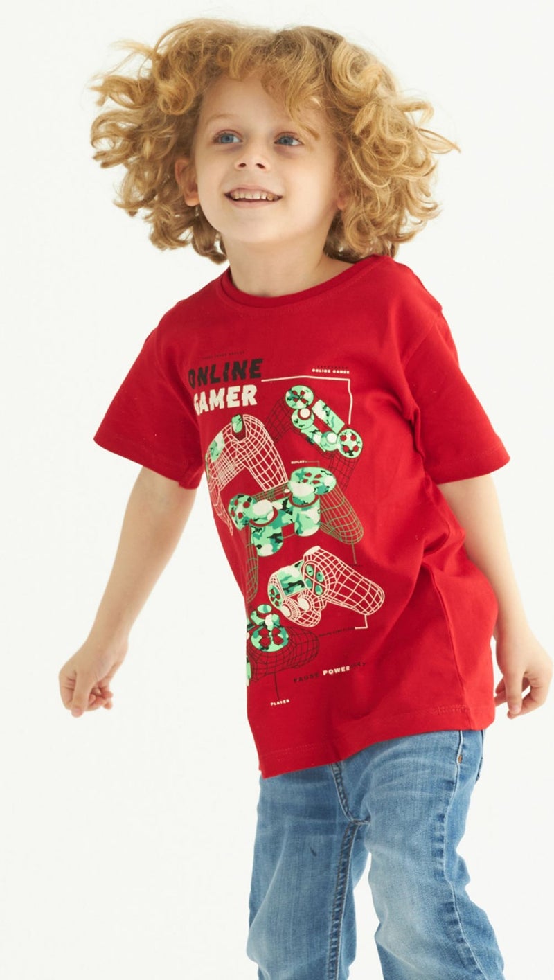 Zepkids Boy Game Gamepad Printed T-Shirt 6-9 Years Old  - Image 5