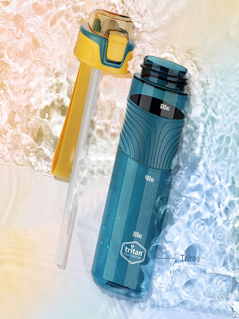 US1984 650 ML Blue Matte Finish Tritan BPA Free Leak Proof Flip Top Sports Water Bottle for Office, Gym, Home, Outdoor - Image 4