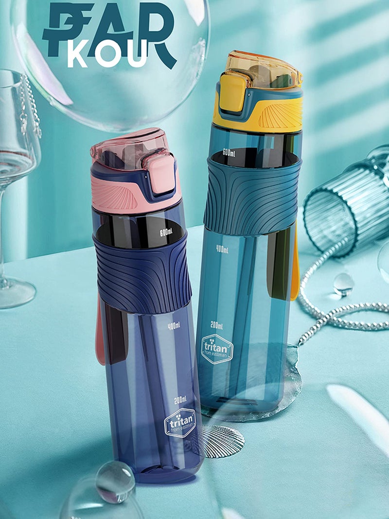 US1984 650 ML Blue Matte Finish Tritan BPA Free Leak Proof Flip Top Sports Water Bottle for Office, Gym, Home, Outdoor - Image 5