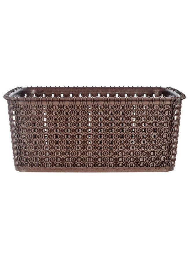 Kuber Industries Multiuses Large M 20 Plastic Rectangular Tray/Basket/Organizer Without Lid (Brown) -46Kkm085, Standard - Image 2