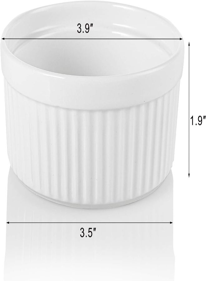 AKDC  12 Pieces 8 Oz Porcelain Souffle Dishes, Oven Safe Ramekins White Bakeware Set Dessert - Image 3