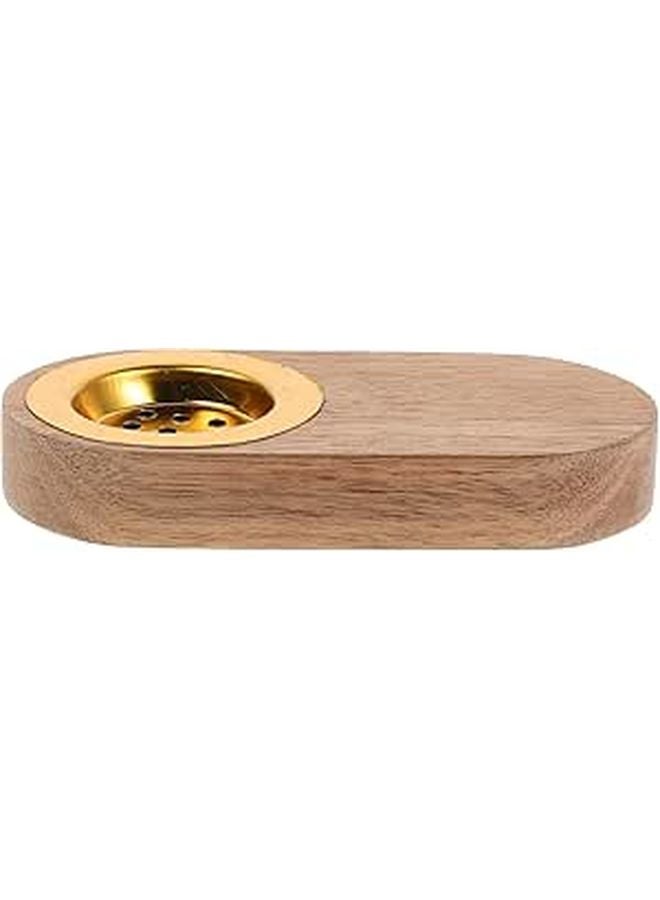 Oval Wooden Incense Burner Holder for Aromatherapy Meditation and Home Decor - Image 1