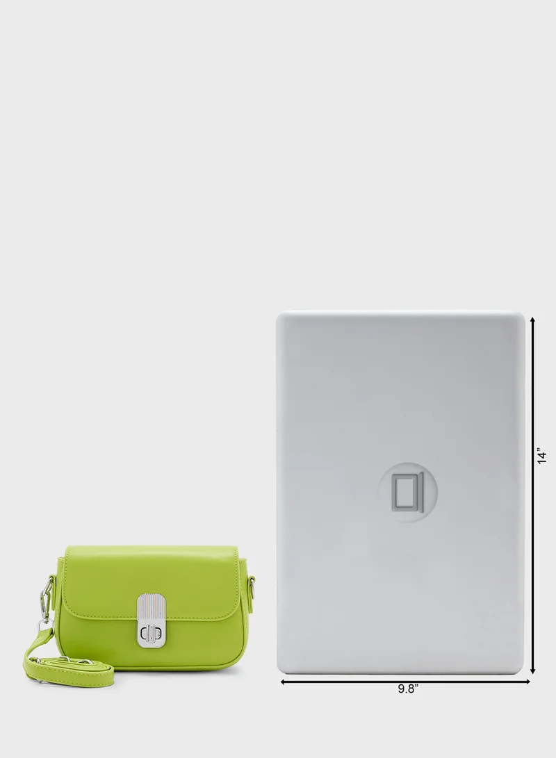 Ginger Metal Clasp Crossbody Bag