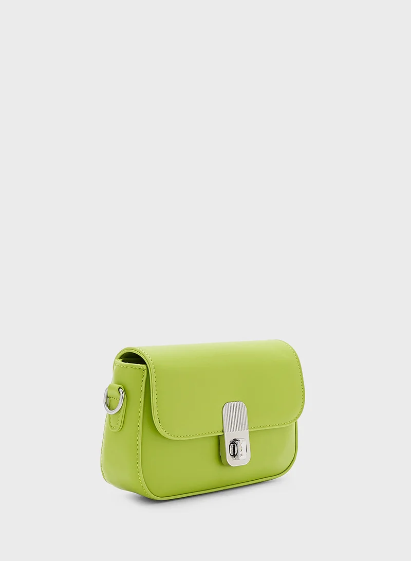 Ginger Metal Clasp Crossbody Bag