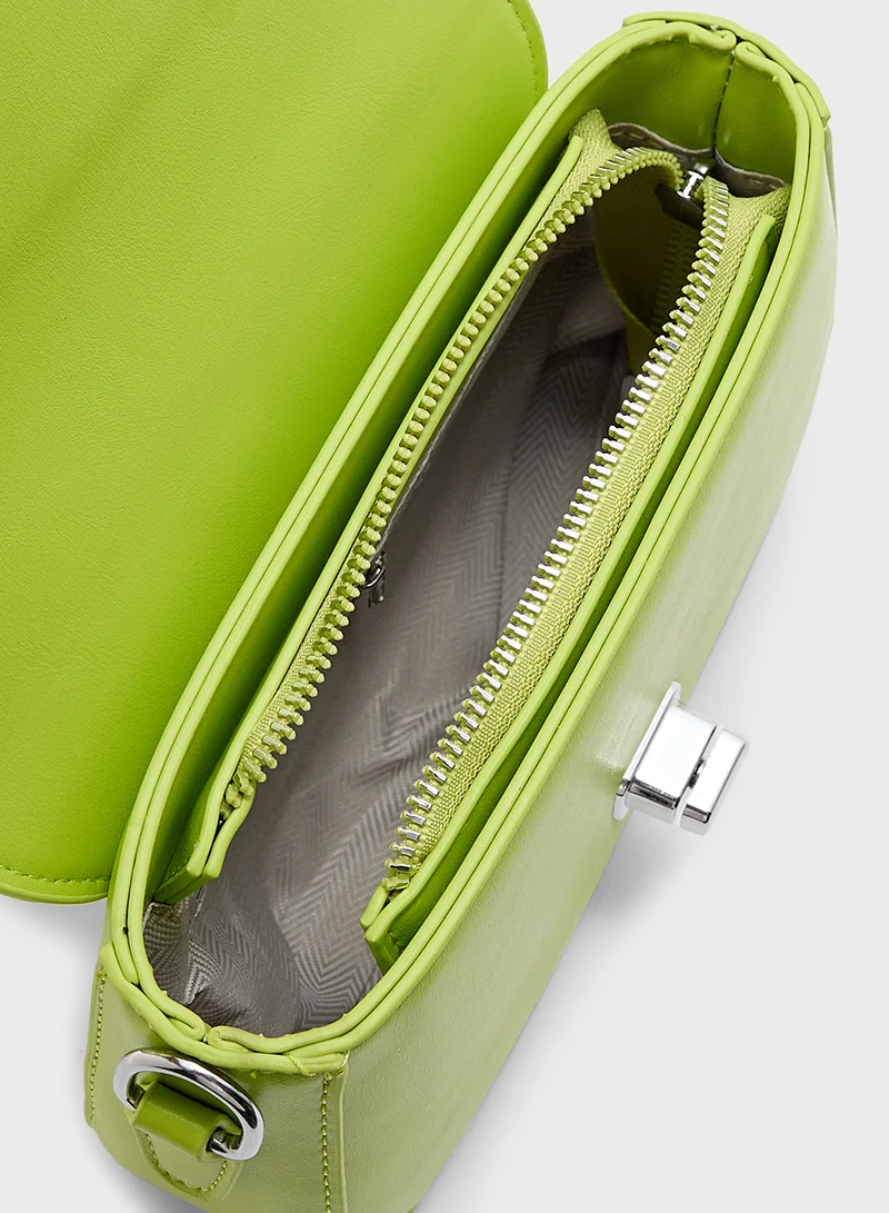 Ginger Metal Clasp Crossbody Bag