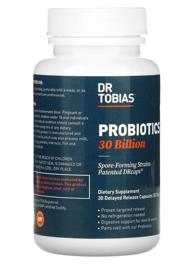 Dr. Tobias Probiotics 30 Billion 30 Delayed Release Capsules - Image 2