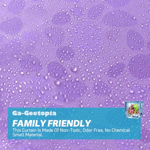 Ga-Geetopia EVA Purple Thin Shower Curtain Liner, Pebble Pattern 72x72 Inch Lightweight Plastic Bathroom Shower Showroom Inner Curtain with Rustproof Metal Grommets and Weighted Magnets(No Hooks) - Image 2
