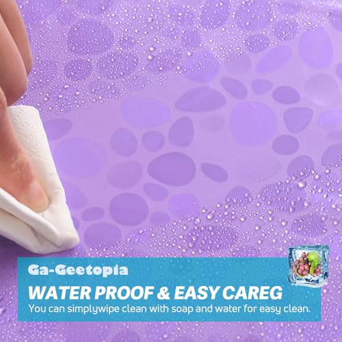 Ga-Geetopia EVA Purple Thin Shower Curtain Liner, Pebble Pattern 72x72 Inch Lightweight Plastic Bathroom Shower Showroom Inner Curtain with Rustproof Metal Grommets and Weighted Magnets(No Hooks) - Image 5