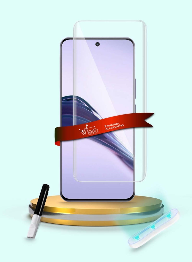 Wtech Realme 13 Pro+ / 13 Pro Plus 5G 2024 Premium Curved Edges UV Full Glue Full Cover Tempered Glass Screen Protector (MSGUCN) - Clear - Image 1