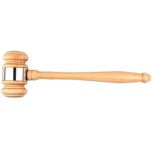 Tiberham Wood Gavel and Sound Block Set, Handcrafted Wooden Gavel with Round Block for Judge Lawyer Student Auction Sale - Image 2