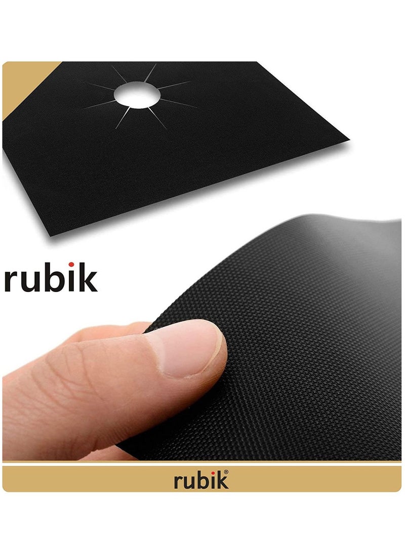 Rubik أغطية شعلات مواقد الغاز غير اللاصقة وأغطية رقائق الألومنيوم القابلة لإعادة الاستخدام - آمنة للغسل في غسالة الأطباق - عبوة من 8 قطع - Image 5