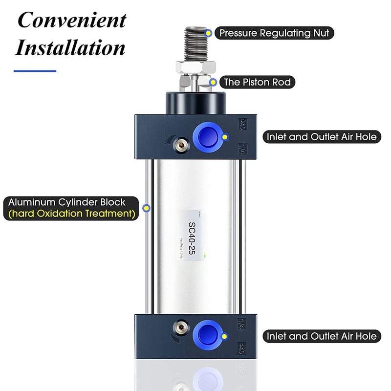 Hyco SC DOUBLE ACTING PNEUMATIC AIR CYLINDER BORE 100MM ALL SIZES (STROKE 450MM) - Image 4