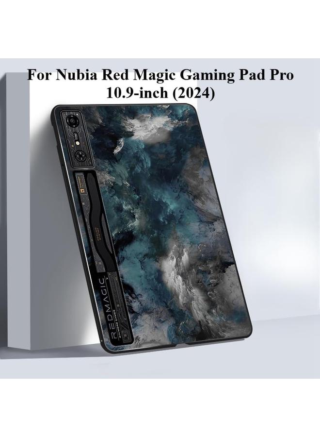 erorex Case For Zte Nubia Red Magic Gaming Pad Pro 10.9 Inch (2024) Art Cloud Anti Fall Tablet Case Durable Anti Friction Kids Friendly Protective Cover (Blue)  - Image 2