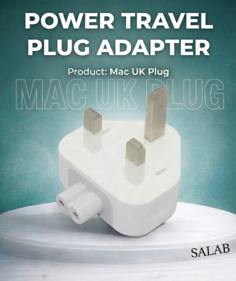 Salab Mac UK Plug Adapter, Travelling Wall Adapter Duck Head Type G Plug with Fuse for All MacBooks Power Adaptor, 12W 30W A-pple USB Power Adapter & iPhone/Ipod/Ibook Travel Charger etc - Image 1