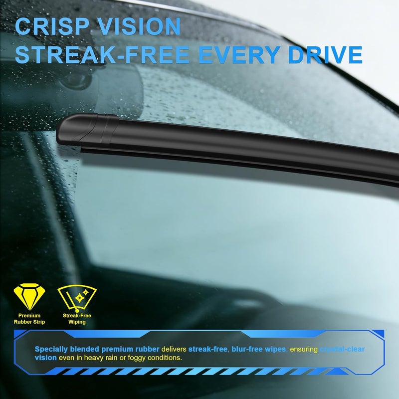 CJPPPZIW Premium All-Season Windshield Wiper Blades Set of 2 - 22 Inch for Ford F-150 (2015-2023) - Image 4