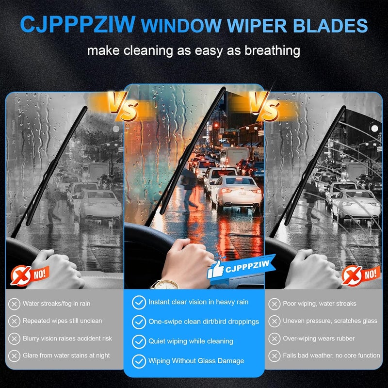 CJPPPZIW Premium All-Season Windshield Wiper Blades Set of 2 - 22 Inch for Ford F-150 (2015-2023) - Image 5