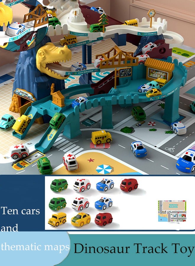 Dinosaur Track Toys Vehicle Playset Dinosaur Toy Train Set Tracks  , PCS Create A Dinosaur World Road Race Tracks, Flexible Track Playset,  for 3 4 5 6 Year Old Boys Girls Birthday Party Favor Gift  - Image 1