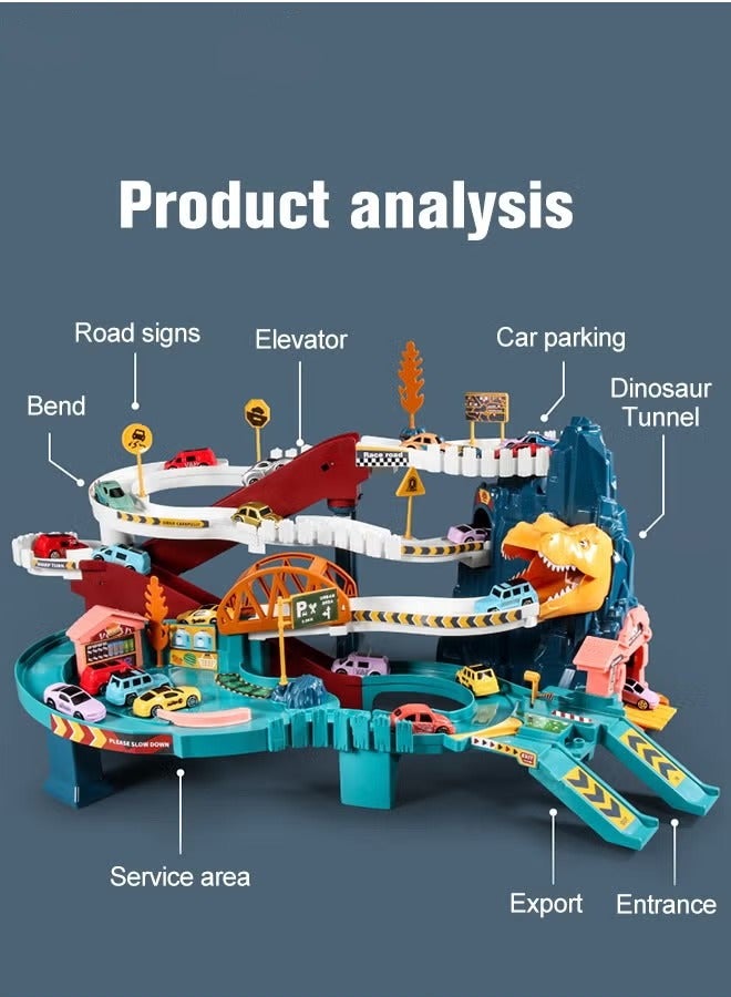 Dinosaur Track Toys Vehicle Playset Dinosaur Toy Train Set Tracks  , PCS Create A Dinosaur World Road Race Tracks, Flexible Track Playset,  for 3 4 5 6 Year Old Boys Girls Birthday Party Favor Gift  - Image 5
