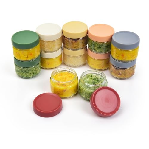 EONJOE 2 oz Glass Jars with Lids Dressing Containers Sauce Cups Mini Condiment Dip Jars To Go Lunch Accessories,12-Pack - Image 1