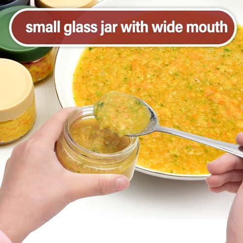 EONJOE 2 oz Glass Jars with Lids Dressing Containers Sauce Cups Mini Condiment Dip Jars To Go Lunch Accessories,12-Pack - Image 4