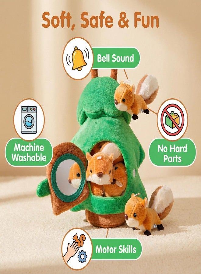 JOINBO Baby Toys 6-12 Months - Plush Tree House with 5 Sensory Squirrel, Busy Montessori Soft Toys for Toddlers 0-3 Years Old - Easter Basket Stuffers - Image 4