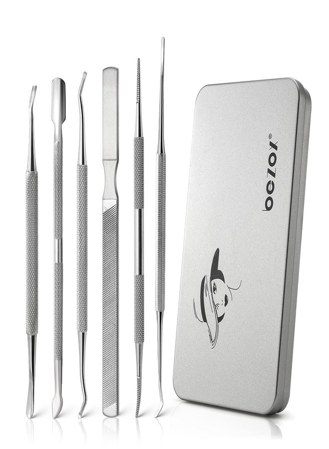BEZOX Ingrown Toenail Removal Kit - Toenail Lifter and Thick Toenails File, Stainless Steel Pedicure Tools - 6PCS Nail Correction Set - Image 1