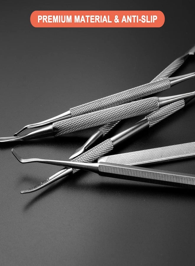 BEZOX Ingrown Toenail Removal Kit - Toenail Lifter and Thick Toenails File, Stainless Steel Pedicure Tools - 6PCS Nail Correction Set - Image 4