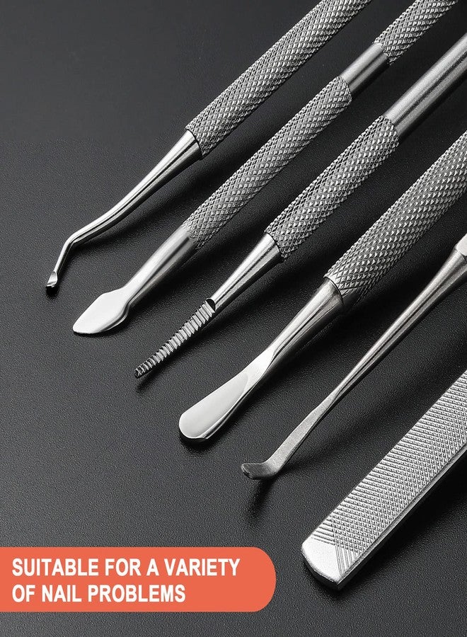 BEZOX Ingrown Toenail Removal Kit - Toenail Lifter and Thick Toenails File, Stainless Steel Pedicure Tools - 6PCS Nail Correction Set - Image 3