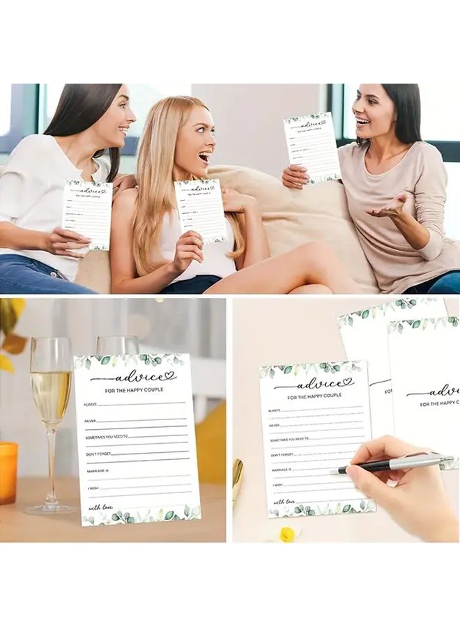 25 قطعة بطاقات نصائح زفاف أنيقة، موضوع الخُضرة، بديل دفتر ضيوف حفل استحمام العروس - Image 4