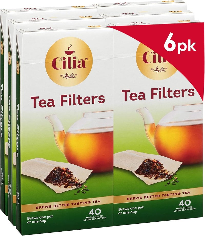 Melitta Cilia by Melitta Tea Filters White 40 Count Pack of 6 240 Total Filters Count - Image 1