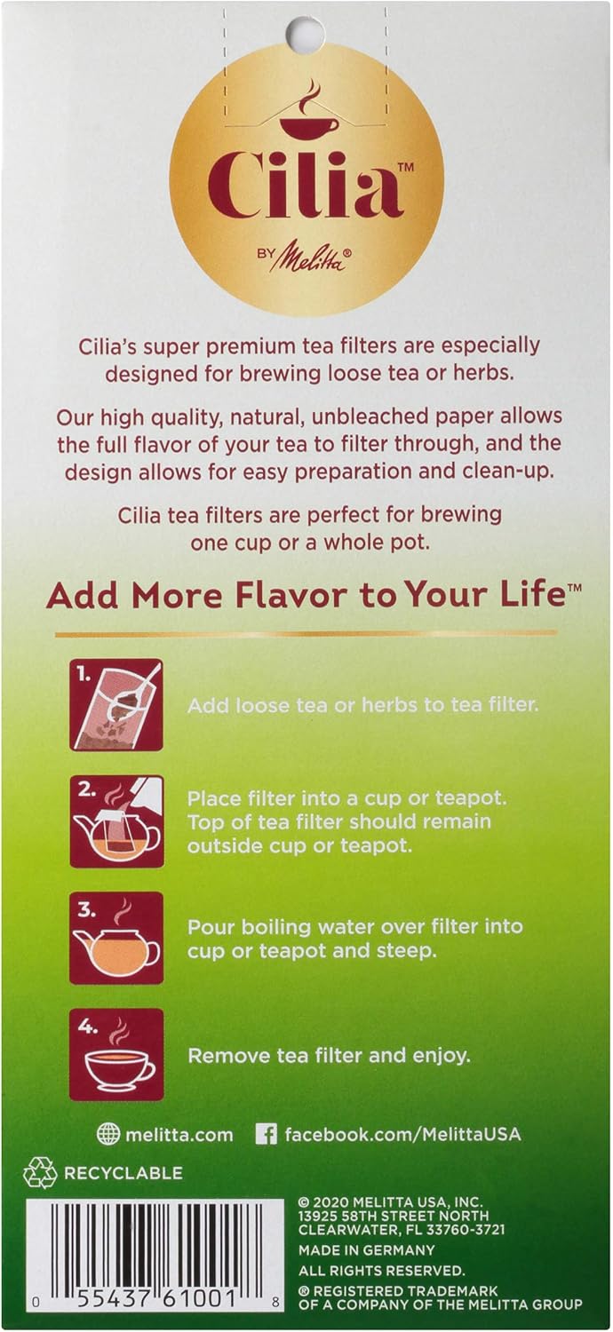Melitta Cilia by Melitta Tea Filters White 40 Count Pack of 6 240 Total Filters Count - Image 2