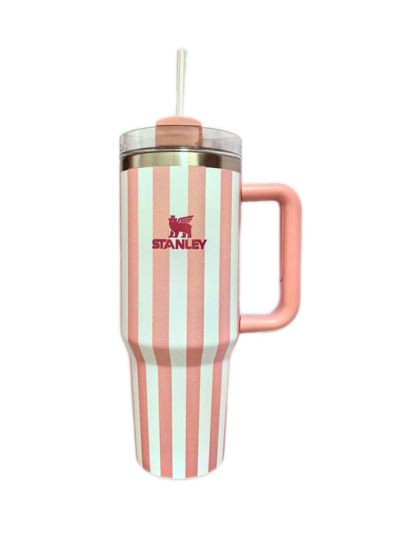 Stanley 40oz Quencher H2.0 Flowstate Stainless Steel Vacuum Insulated Tumbler with Lid and Straw for Water, Iced Tea or Coffee, Smoothie and More,Cream (Pink) - Image 1