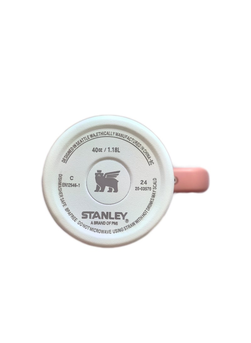 Stanley 40oz Quencher H2.0 Flowstate Stainless Steel Vacuum Insulated Tumbler with Lid and Straw for Water, Iced Tea or Coffee, Smoothie and More,Cream (Pink) - Image 4