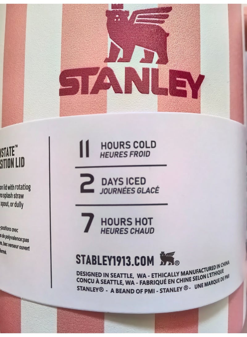 Stanley 40oz Quencher H2.0 Flowstate Stainless Steel Vacuum Insulated Tumbler with Lid and Straw for Water, Iced Tea or Coffee, Smoothie and More,Cream (Pink) - Image 5