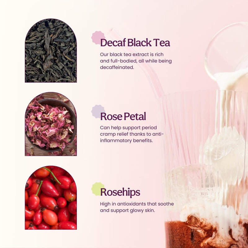 Blume Organic Rose London Fog Earl Grey Tea | Decaf Black Tea, Rose Petal Powder, Vanilla, Tart Cherry, and Bergamot | Plant Based Superfood Latte | Vegan Gluten Free Drink | 25 Servings - Image 5