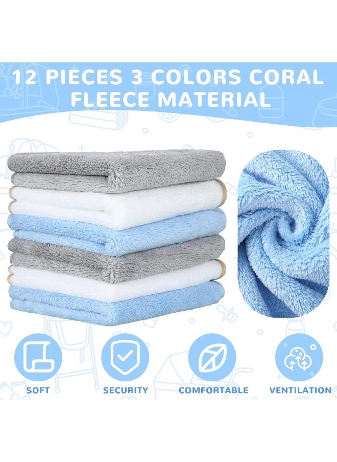 Moukeren 15 Pcs Baby Bath Towel and Washcloths Set Includes 3 Pcs Baby Bath Towel and 12 Pcs Baby Washcloths Fleece Soft Hooded Towels Absorbent Wash Clothes for Newborn Toddler Boy Girl Infant Essentials Gift  - Image 3