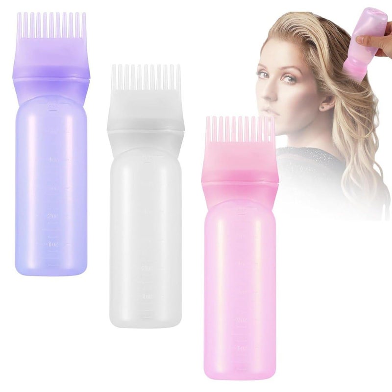 Redvant Plastic Hair Oil/Hair Dye Applicator Brush Bottles Styling Tool Hair Coloring 180 ML(Multicolour) - Image 1