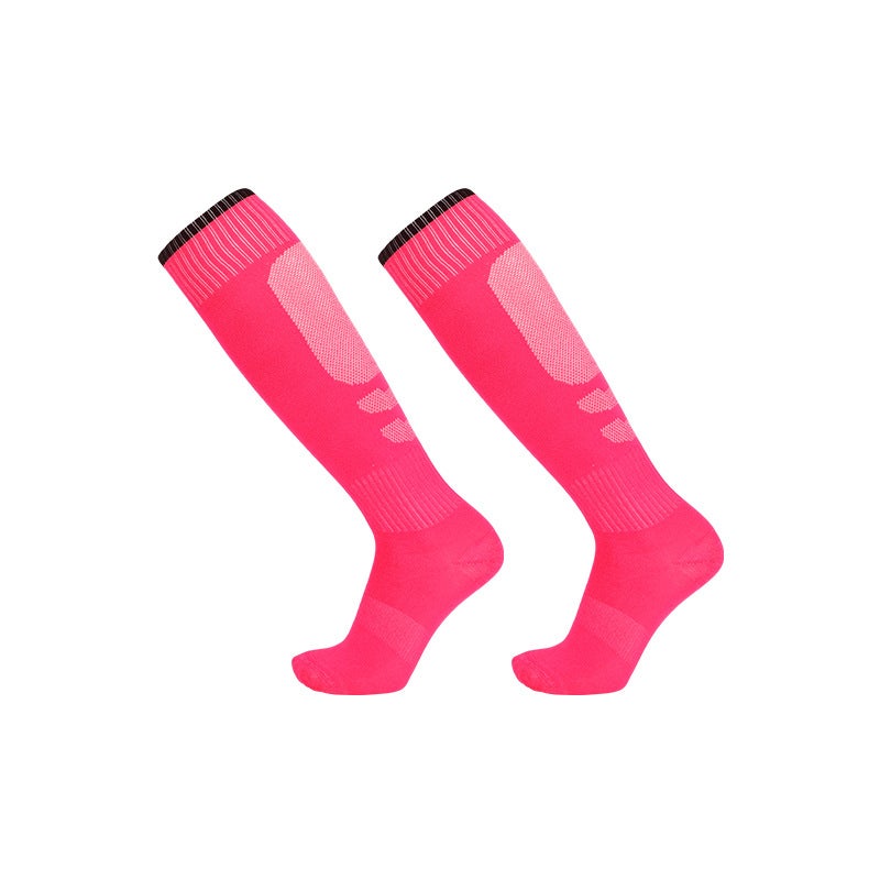 Summer Thin High-Top Soccer Socks Non-Slip Over-Knee Sports rose red 
