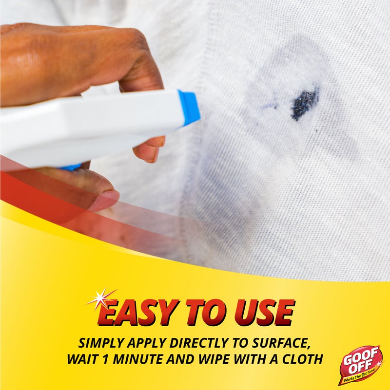 Goof Off Marks Messes & Stains Remover Spray 118ml – Multi Surface Cleaner for Ink Marker Scuff Adhesive Stains | Household Safe Citrus Formula for Fabric Plastic Metal Surfaces - Image 4